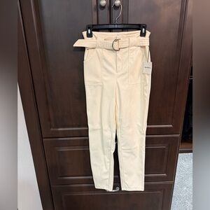 Superdown cream faux leather pants